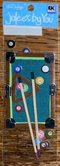 RARE Jolees Mini Billiards Pool Table Sticks Balls Sport Scrapbook Stickers 3D