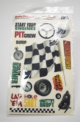 Racing Sports Rub-Ons Nascar Go-Karts Cars Auto Scrapbooking Rubons 11×7.5 sheet