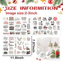 71Pcs Christmas Word Decals Rub on Transfer Stickers for Crafts Vinyl Waterproof