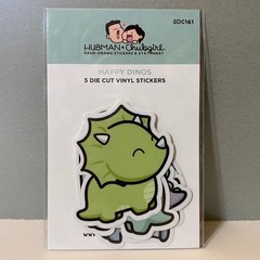 Hubman And Chubgirl Happy Dinos Die Cut Vinyl Stickers Set