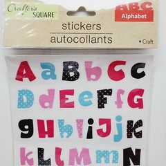 Upper & Lower Case Alphabet Number Stickers Crafters Square 61 Stickers – 1 Pack