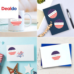 American Thank You Stickers, 500PCS American Flag Stickers, 1 Inch round Thank Y