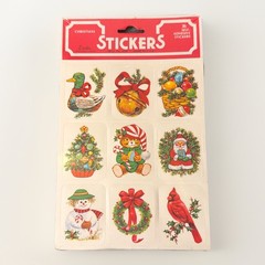Vtg Eureka Christmas Animals Tree Santa Ornaments Wreath Unopened 36 Stickers