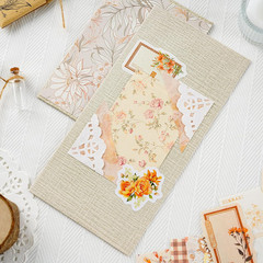 560 Sheets Floral Scrapbook Paper with Stickers Assorted Set, 7 Colors Scrapbook