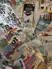 Recollections Mixed Lot Scrapbooking Embellishments Stickers Chipboard Die Cuts