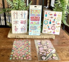 Set of 5 Vintage Girl Power Party Themed Sticker Sheets Beth Balogh AGC Hallmark