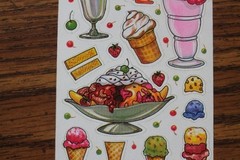 1983 Illuminations Fantasies Sticker sheet Ice Cream Dreams sundae milkshake pop
