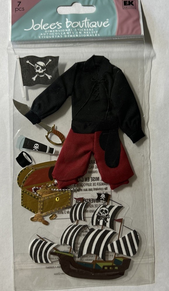 NEW! 3-D Jolee’s Boutique PIRATE TREASURE Scrapbooking Stickers Rare New Retired