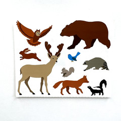 Mrs. Grossman’s Woodland Animal Stickers Bear Deer Skunk Squirrel Scrapbooking