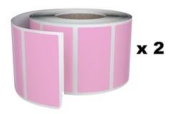 40MM x 19MM (4CM x 2CM) Pastel Pink Label Rolls All-Purpose Use 1000 Pack
