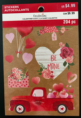 RECOLLECTIONS VALENTINE’S DAY STICKER BOOK 204 PC STICKERS 12 SHEETS ROMANCE