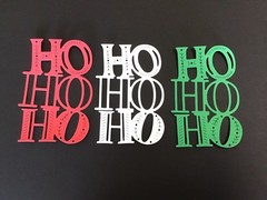 HO HO HO Die Cut Embellishments 3-3/4 x 2-3/4 6pcs Choose Color Scrapbook Cards