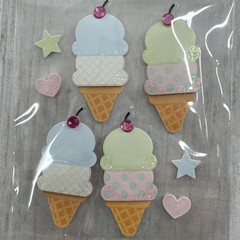 Scrapbooking Stickers by Recollections Dimensional Ice Cream Cones 8 piece