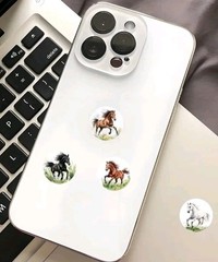 25 GALLOPING HORSE CUTE ENVELOPE SEALS LABELS STICKERS 1″ ROUND – FAST SHIP