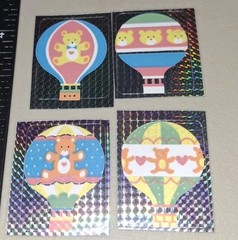Vintage Stickers Prism Hot Air Balloons Teddy Bears Rainbows Hearts Lot 07