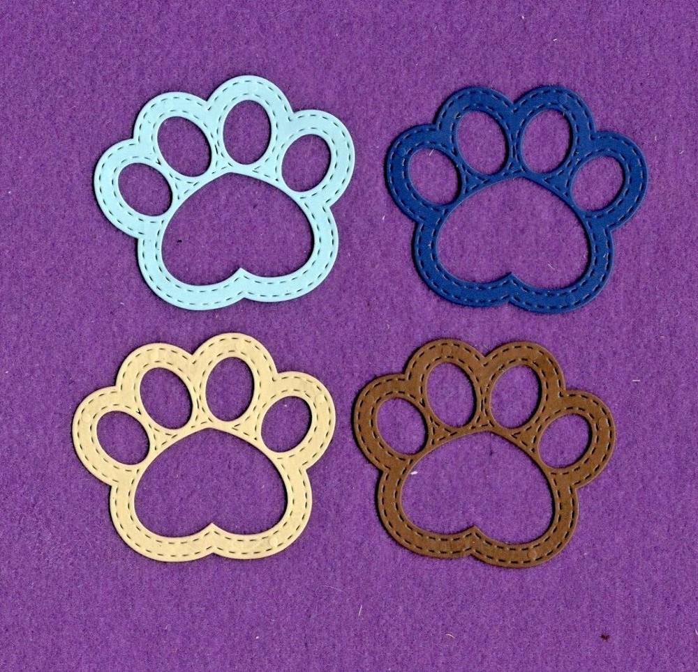 PAW PRINT # 4 Dog die cuts scrapbook cards