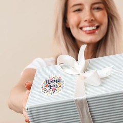 500 Multicolor ‘Thank You’ Stickers Flower Design Ideal for Small Businesses