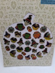 Vintage Halloween 31 Epoxy Puffy Sticker Sheet Shiny NOS 2003 Sealed Mini