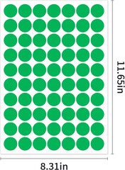 1″ Green Dot Stickers 1050 PCS round Circle Stickers Colored Coding Labels