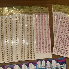 Lot Of 54 New Jewel Border Stickers Gemstone Multicolored adhesive Packs