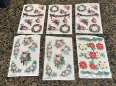 6 Packs The Paper Studio HOLIDAY Acetate Dimensional Stickers Glitter Christmas