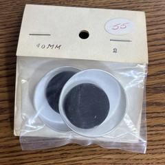 Vintage New Old Stock Googly Eyes Stickers 3 Sizes 5 Packages 3mm 5mm 40mm