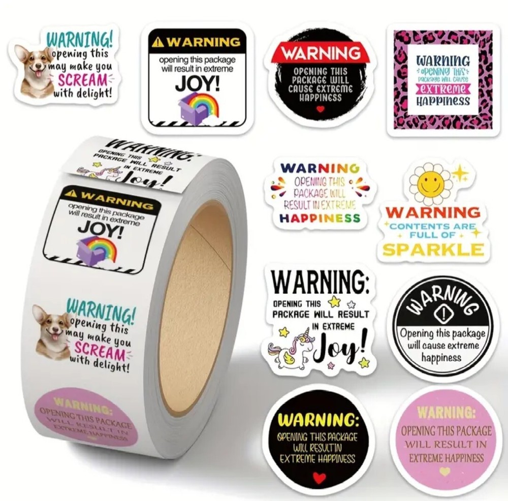 100 THANK YOU 1″ ASSORTED STICKERS LABELS SEALS FEEDBACK WARNING Small Business
