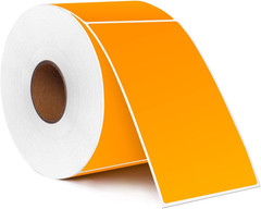 Rectangle Color Code Labels 3×5 Inch 500 Pack Fluorescent Orange Adhesive Roll