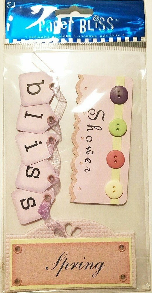 Spring Shower Bliss Lavender Pink Vintage Tags Title Paper Bliss Stickers
