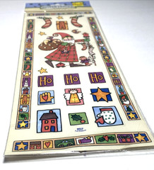 Flat Stickers Christmas Santa Stocking Borders Vintage 5×12 Sue Dreamer