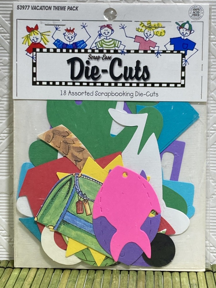 Scrap-Ease Die Cuts Vacation Theme Pack Scrapbook NEW 18 Die-Cuts What’s NEW Ltd