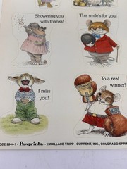 Lot Vtg Wallace Tripp Pawprints Current Mouse Mice Hippo Rabbit Stickers Sheets