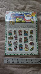 Vintage Puffy Vinyl Christmas Stickers 1980s Set Of Two Unopened