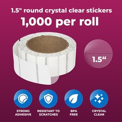 Clear Retail Package Seals 1.5 Inch Round Circle Wafer Package Seals Stickers/La