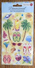 RETIRED Punch Studio BEACH VACATION FLIP FLOPS Sea Shells Drink Tropical Sticker