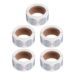 5 Rolls Holographic Stickers Round Double-sided Handmade Circular