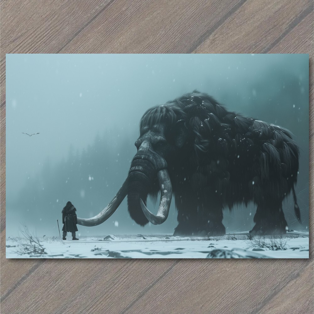 STICKER Woolly Mammoth Elephant Snowy Weird Vibe Strange Unusual Creepy Human