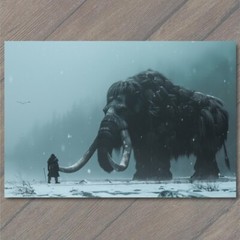 STICKER Woolly Mammoth Elephant Snowy Weird Vibe Strange Unusual Creepy Human