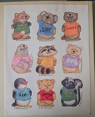Vtg 1980 HALLMARK STICKERS SHIRT TALES ANIMALS 1 SHEET. Rare pristine