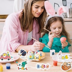 100Pcs Easter Stickers for Kids, Bunny Stickers Vinyl Waterproof Stickers Pac…