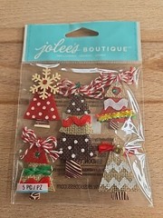 Jolee’s Holiday Burlap Trees Scrapbooking Stickers