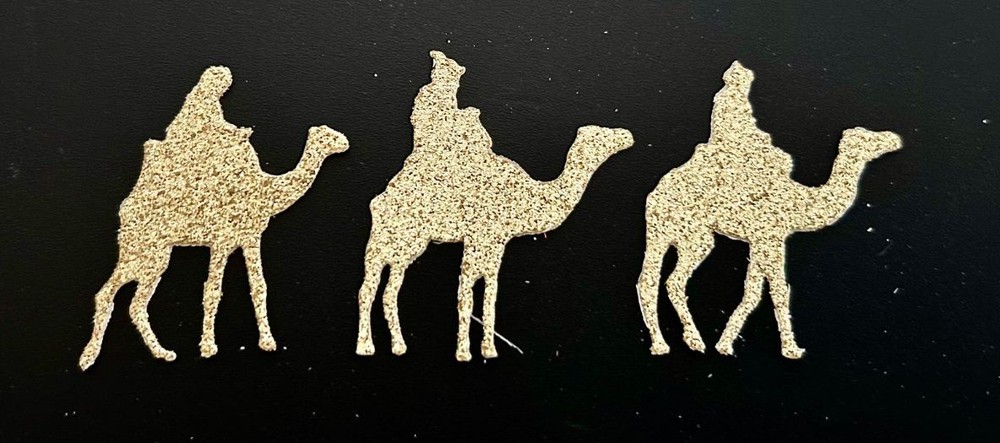 Holiday Die Cuts * 3 Wise Men * 12 Sets * Kraft, Black, Silver or Gold Glitter