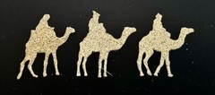 Holiday Die Cuts * 3 Wise Men * 12 Sets * Kraft, Black, Silver or Gold Glitter