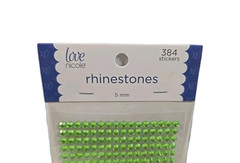New Love Nicole Green Rhinestone Stickers 5MM Craft Embellishment 384 Count