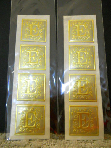 Fossler Foil Seals For Gift Wrap Tags Place Cards Envelopes 2 Pks Letters New