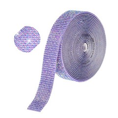 Self Adhesive Rhinestone Strips 3 Yards 0.7 Inch for Craft,Dark Purple AB