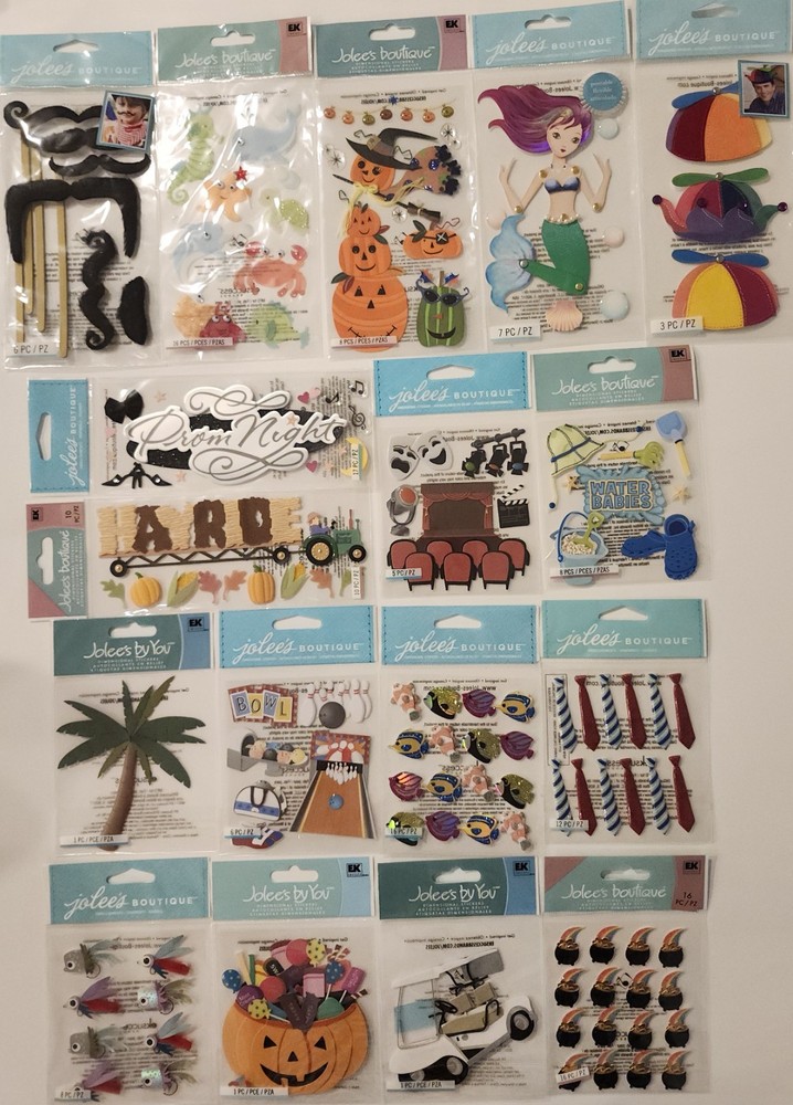 Lot of 17 packs All JOLEE’S BOUTIQUE Dimensional Scrapbooking Stickers