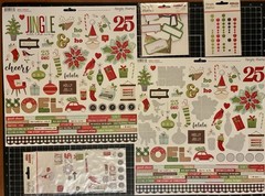 Simple Stories MAKE IT MERRY 6×8 Paper, Frames, Dots, Bits, Brads, Stickers LOT