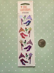 VINTAGE PRISMATIC GLITTER STICKERS LOT, BALLERINA BALLET SHOES PRINCESS, HAMBLY