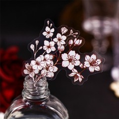 16Pcs Vintage Flowers Stickers Blossom Transparent Sticker Journal Planner Craft